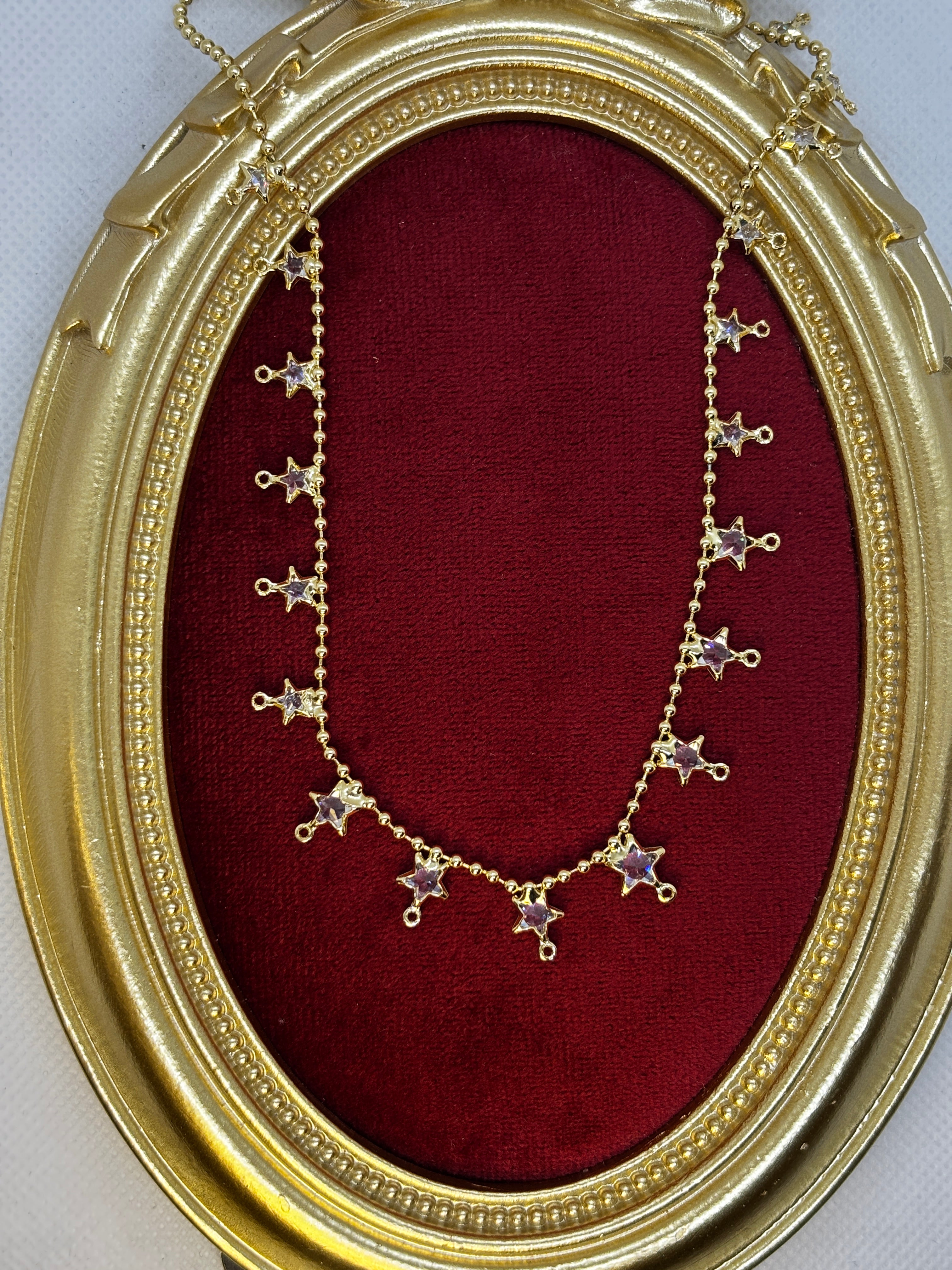 14k Sıralı Yıldız Kolye