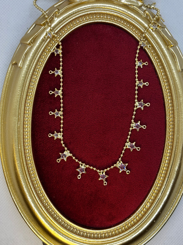 14k Sıralı Yıldız Kolye