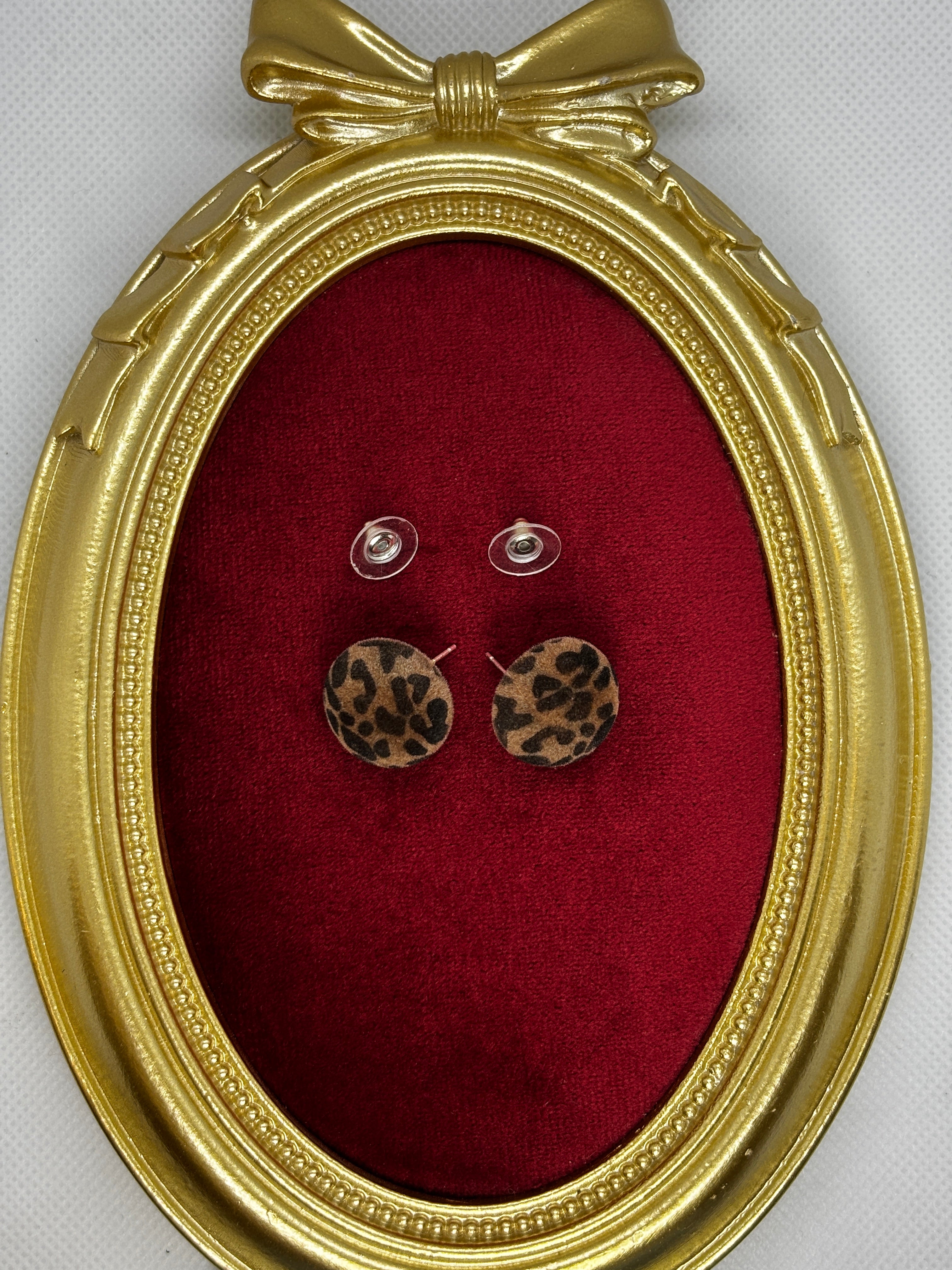Leopar süet Küpe