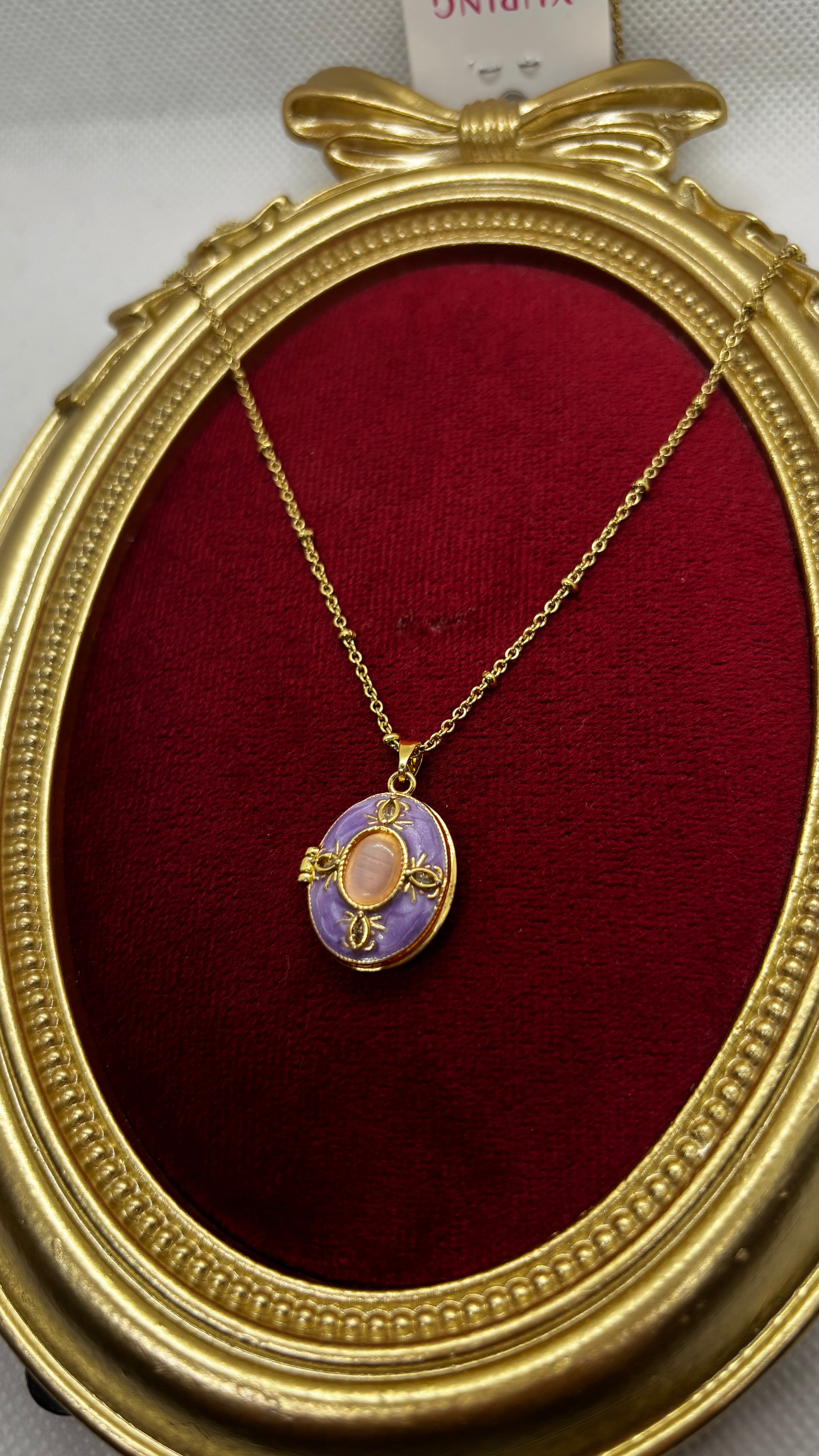 Vintage Oval Kapaklı Anı Kolyesi