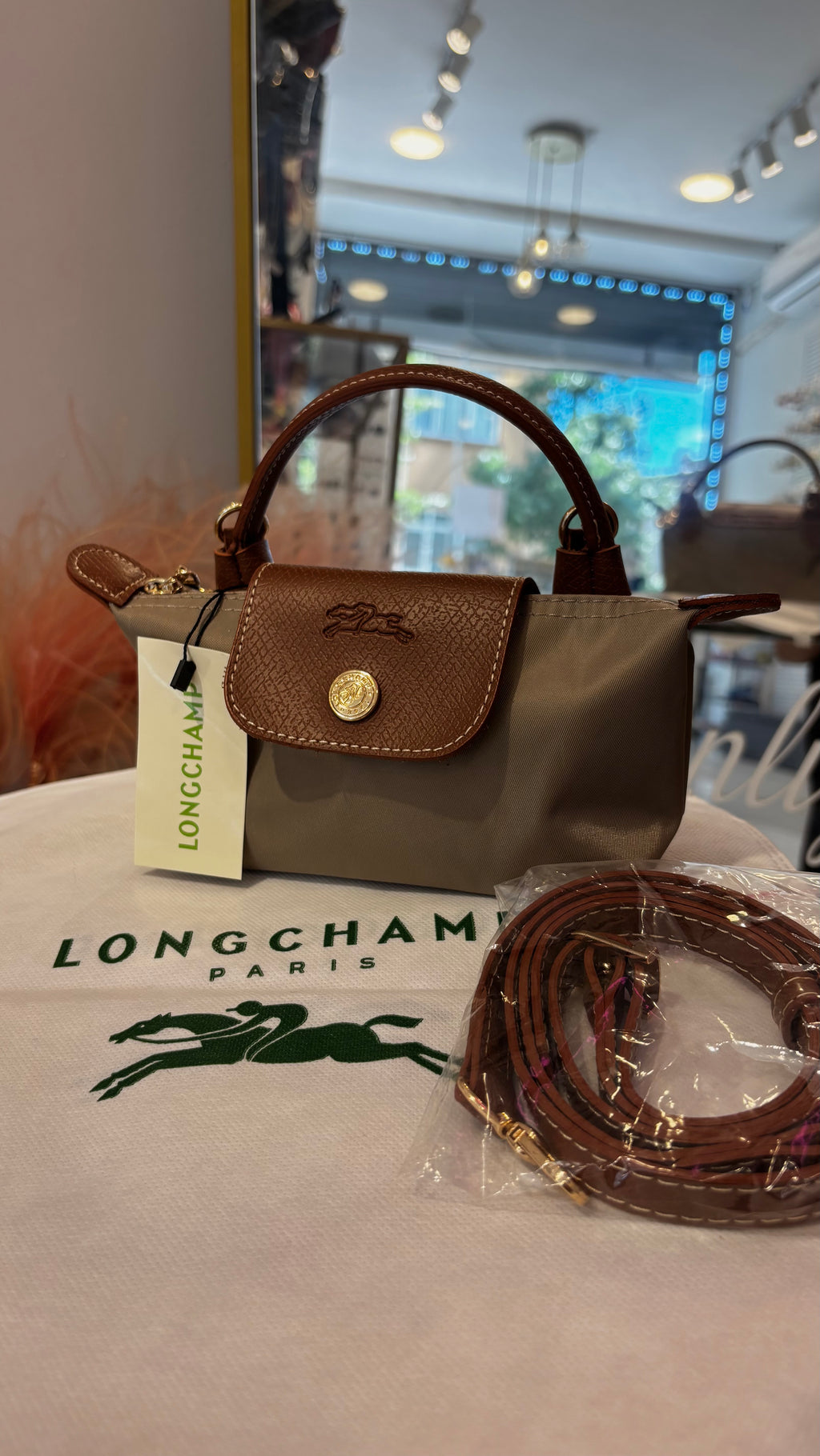 Longchamp Açık Haki Mini Çanta