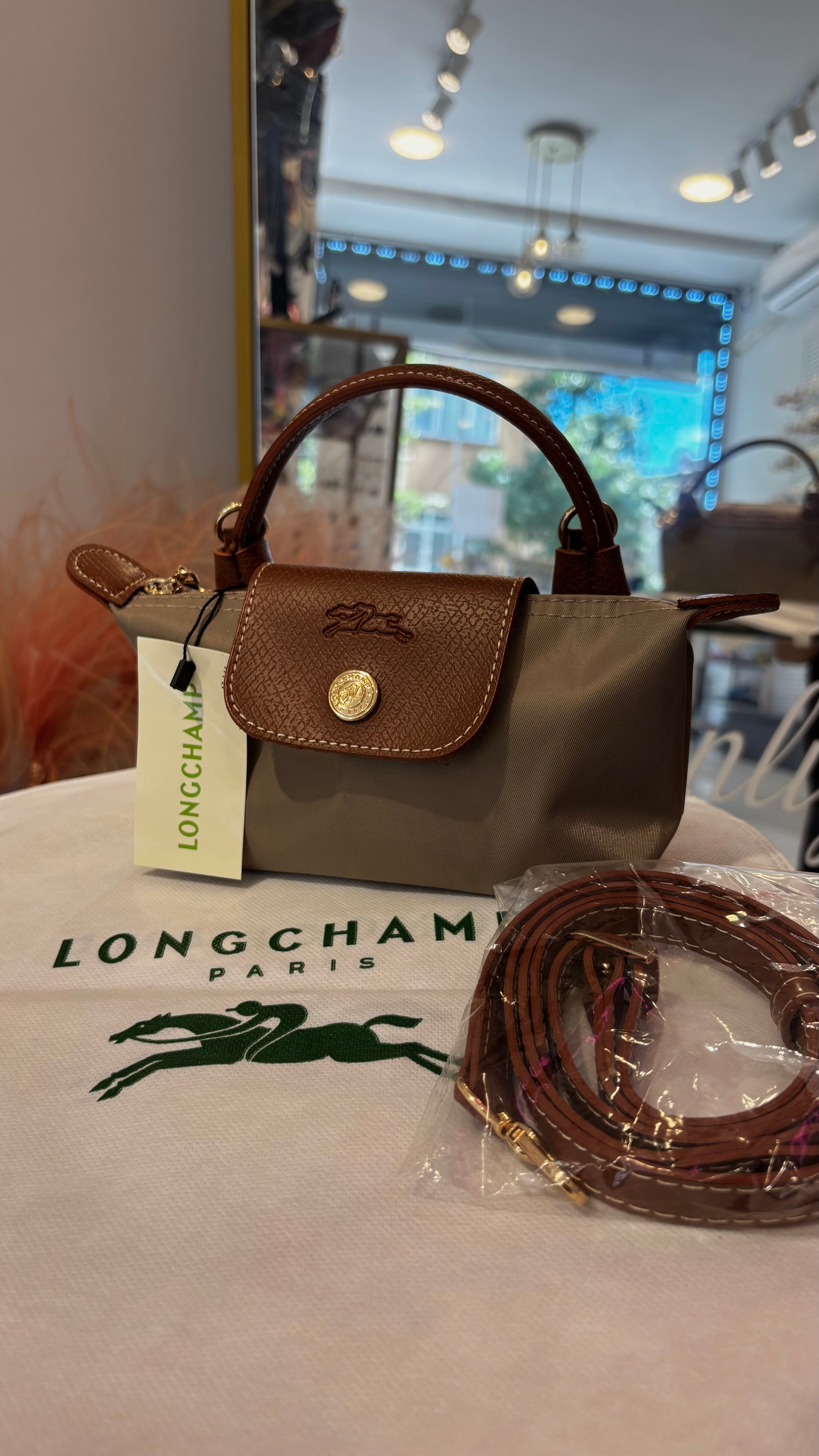 Longchamp Açık Haki Mini Çanta