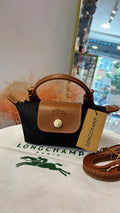 Longchamp Siyah-Kahverengi Mini Çanta