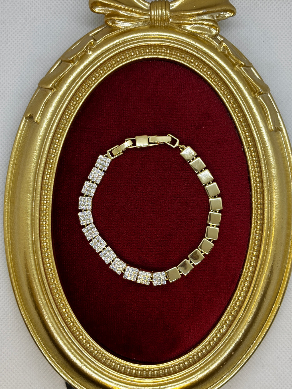 14K Küp Zirkon Taşlı Künye Bileklik