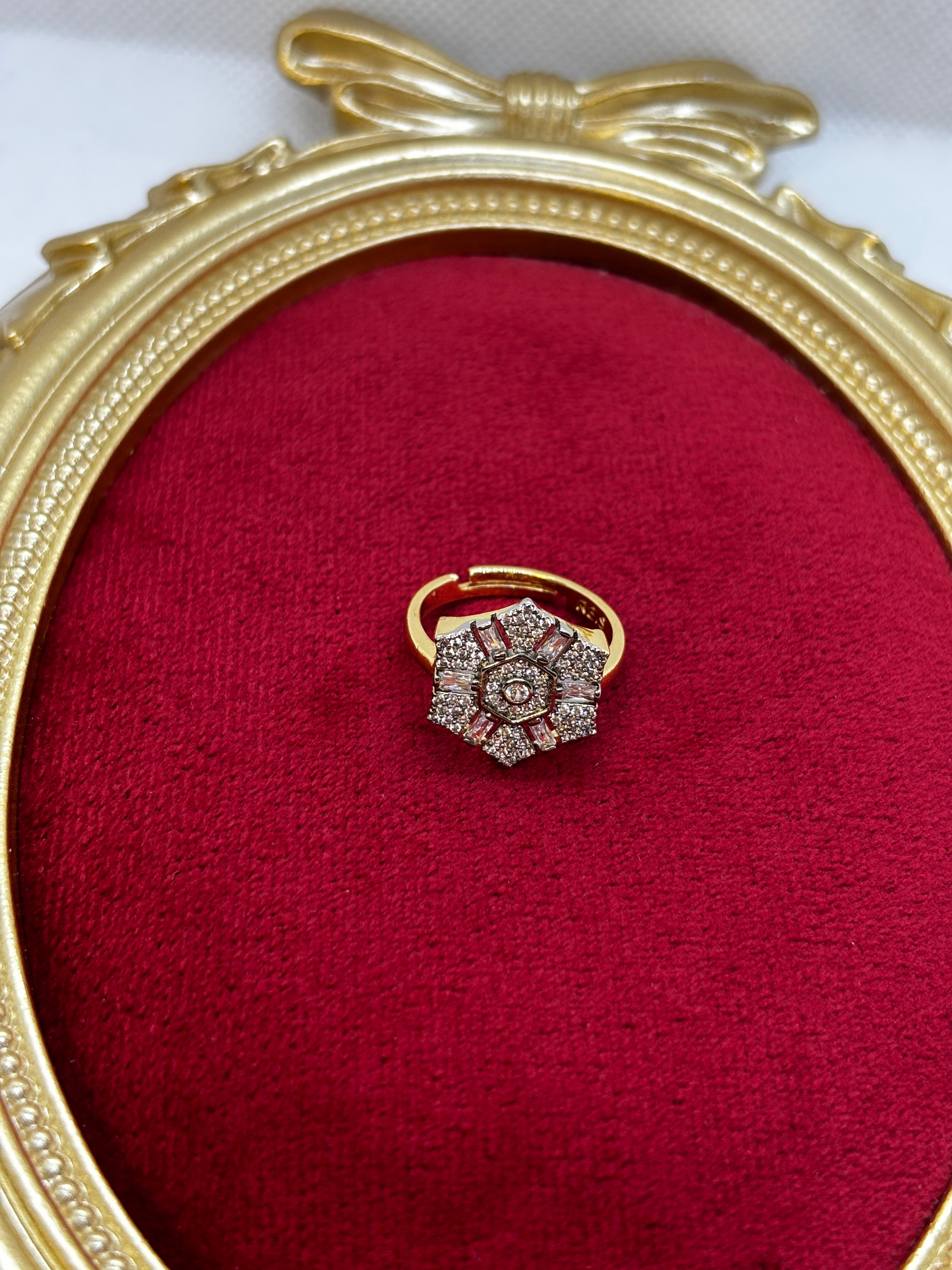 Gold Kar Tanesi Gümüş taşlı yüzük