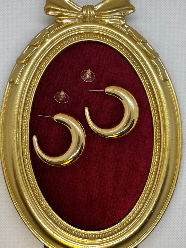 Gold Bombeli Ay Küpe