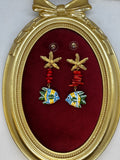 Deniz Yıldızı ve Porselen balık küpe