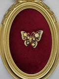 Gold İncili Kelebek Broş