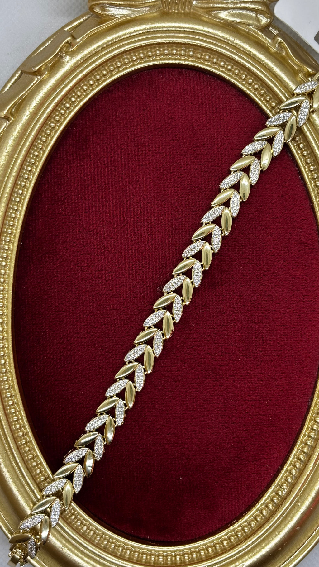 14K Altın Kaplama Taş Detaylı Balıksırtı Bileklik