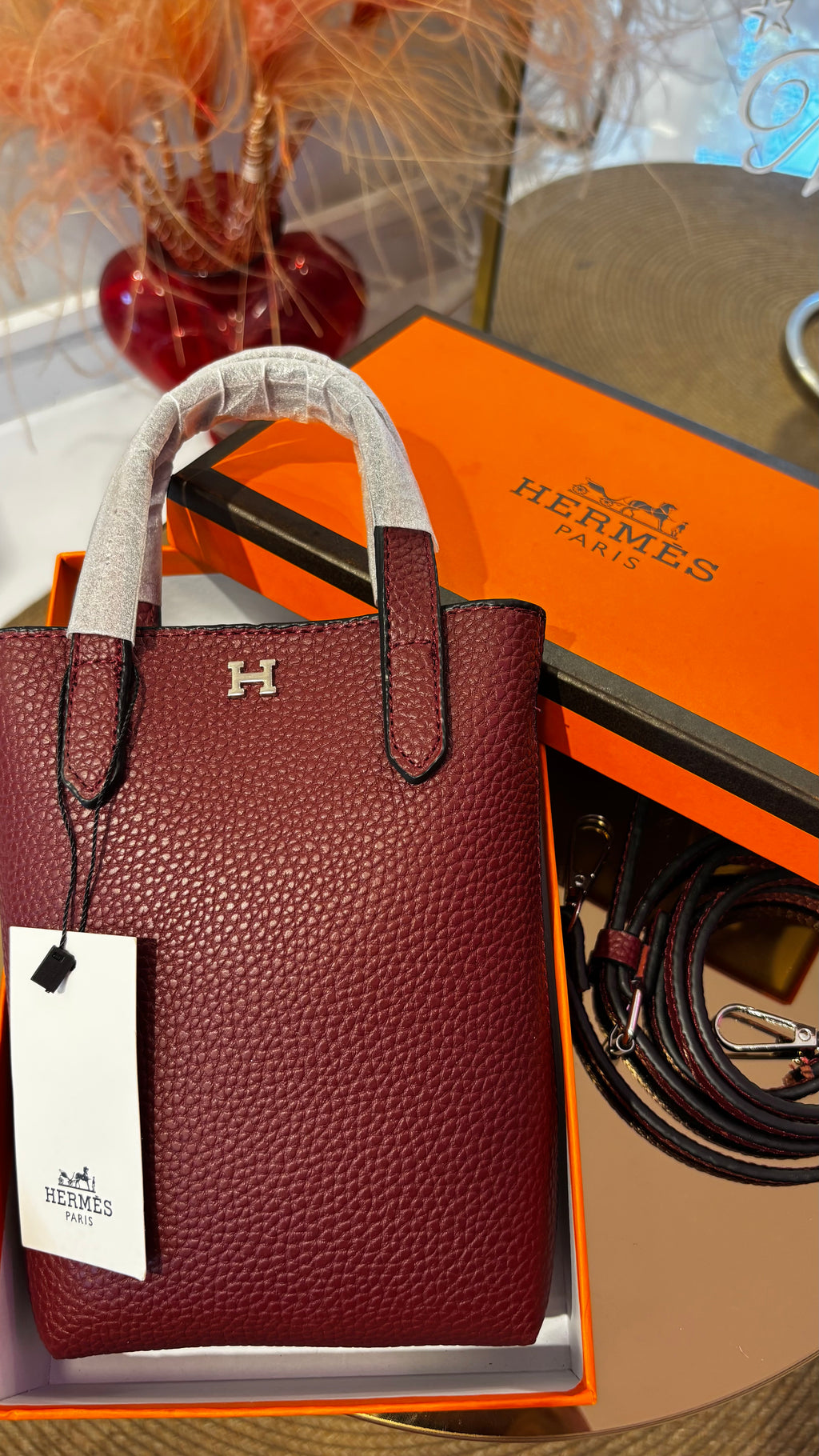 Premium Bordo Telefon Çantası